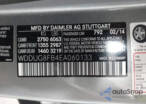 2014 Mercedes-Benz S 550 4Matic z USA, uszkodzony, nr VIN WDDUG8FB4EA060133